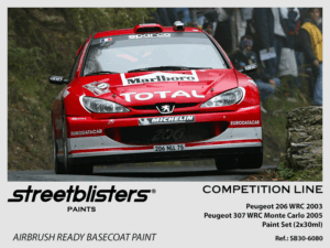 Competition Line Paint - Peugeot 206 WRC 2003 / 307 WRC Monte Carlo 2005 Pack - 2x30ml (SB30-6080)